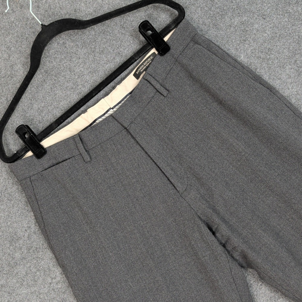 Banana Republic Mens Gray Tailored Slim Fit Dress Pants 34x32 Business Formal